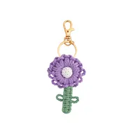 Handwoven Daisy Keychain Pendant Simple Nordic Style Backpack Flower Bag Gift Cotton Rope Material No Pattern Design Feature sku image 3