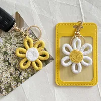 Daisy Party Gift Mini Flower Keychain Sunflower Woven Simple Pendant Car Ring Decoration Ornament Handmade Cotton Rope Plant Floral sku image 11