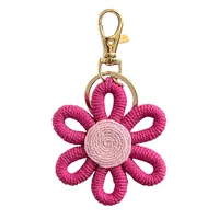 Daisy Party Gift Mini Flower Keychain Sunflower Woven Simple Pendant Car Ring Decoration Ornament Handmade Cotton Rope Plant Floral sku image 2