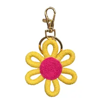 Daisy Party Gift Mini Flower Keychain Sunflower Woven Simple Pendant Car Ring Decoration Ornament Handmade Cotton Rope Plant Floral sku image 6