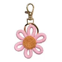 Daisy Party Gift Mini Flower Keychain Sunflower Woven Simple Pendant Car Ring Decoration Ornament Handmade Cotton Rope Plant Floral sku image 9