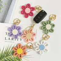 Simple Daisy Keychain Flower Sunflower Woven Carriage Decoration Hanging Ornament Plant Floral Pattern Cotton Rope Material main image 4
