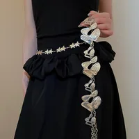 Bohemian Smooth Geometric Star Waist Chain Fashion Minimalist Cold Tone Versatile Belt Unique Design Sensation Waist Accessory main image 1