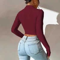 Long Sleeve Top Women's New Sexy Midriff-Baring Slim Lapel Sun Protection Shirt main image 2