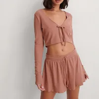 New Long-Sleeved Short Pajamas Sunken Stripe Can Be Outer Shorts Suit  Ladies' Homewear main image 1