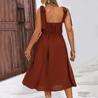 New Seaside Vacation Style Women's Casual Suspender Skirt Slim Slit High Sense French Dress main image 3