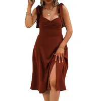 New Seaside Vacation Style Women's Casual Suspender Skirt Slim Slit High Sense French Dress main image 5