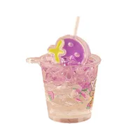 Simulation Luminous Strawberry Slush And Shake Maker Ice Bucket Candy Toy DIY Ornament Accessories Keychain Pendant Epoxy Resin Decorations main image 5