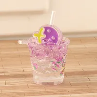 Simulation Luminous Strawberry Slush And Shake Maker Ice Bucket Candy Toy DIY Ornament Accessories Keychain Pendant Epoxy Resin Decorations sku image 3