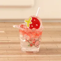 Simulation Luminous Strawberry Slush And Shake Maker Ice Bucket Candy Toy DIY Ornament Accessories Keychain Pendant Epoxy Resin Decorations sku image 2