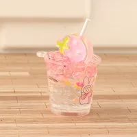 Simulation Luminous Strawberry Slush And Shake Maker Ice Bucket Candy Toy DIY Ornament Accessories Keychain Pendant Epoxy Resin Decorations sku image 1