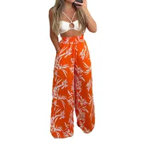 Fashionable High Waist Loose Straight Leg Casual Pants Women's Elastic Fabric Four-Dimensional Stretch Polyester Lyocell main image 5