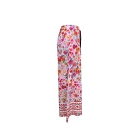 Fashionable Bohemian Print Casual Pants For Women Spring Summer New Arrival Vacation Style Elastic Micro Stretch Four Way Fabric main image 3