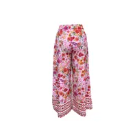 Fashionable Bohemian Print Casual Pants For Women Spring Summer New Arrival Vacation Style Elastic Micro Stretch Four Way Fabric main image 4