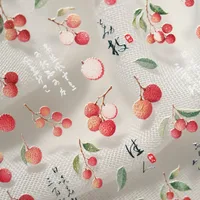 Preservation Style Fruit Design Nail Art Stickers Decorative Leaf Pattern Lychee Cute Pink Font Colorful Nail Stickers One Sheet main image 8