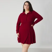 International Station  Women's Clothing Adult Lady Like Woman Commute Style Red Dress Autumn And Winter Fashion All-Matching A- Line Skirt main image 1