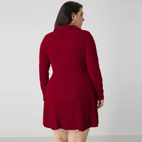 International Station  Women's Clothing Adult Lady Like Woman Commute Style Red Dress Autumn And Winter Fashion All-Matching A- Line Skirt main image 2