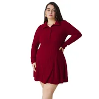 International Station  Women's Clothing Adult Lady Like Woman Commute Style Red Dress Autumn And Winter Fashion All-Matching A- Line Skirt main image 5