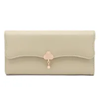 Wallet Women's High Sense  New Women's Three Folding Coin Purse Card Holder Girl Heart Student Long Wallet sku image 2