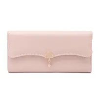 Wallet Women's High Sense  New Women's Three Folding Coin Purse Card Holder Girl Heart Student Long Wallet sku image 3
