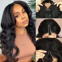 Wig Real Human Hair Natural Color V-Shaped Glueless Wig With Elastic Drawstring Small Curling Iron Set Human Wig sku image 3