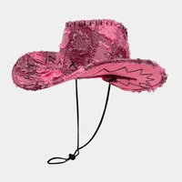 Sweet Cool Western Cowboy Hat For Women Spring Autumn Vintage Furry Knight Hat Outdoor Camping Holiday Sunshade Jazz Style main image 4