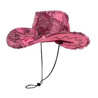 Sweet Cool Western Cowboy Hat For Women Spring Autumn Vintage Furry Knight Hat Outdoor Camping Holiday Sunshade Jazz Style sku image 1