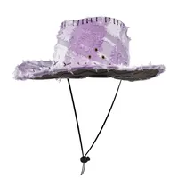 Sweet Cool Western Cowboy Hat For Women Spring Autumn Vintage Furry Knight Hat Outdoor Camping Holiday Sunshade Jazz Style sku image 5