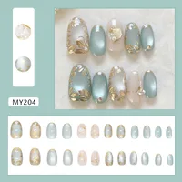 925 Sterling Silver Plated 3D Cat's Eye Pearl Fragments Diamond Fragments Ins Style Removable Wearable Nail Art 24 Pieces main image 2