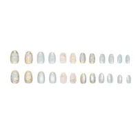 925 Sterling Silver Plated 3D Cat's Eye Pearl Fragments Diamond Fragments Ins Style Removable Wearable Nail Art 24 Pieces main image 5