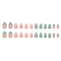 Detachable 3D Shell Pattern Green Camellia Pearl French Style Nail Decoration Multifunctional  INS Fashion main image 5