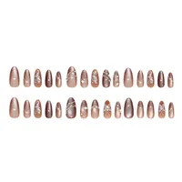 30 PCs Removable Shiny Pearl Gradient Butterfly Line Cat Eye Wearable Nail Tip Shiny Sweet Style Nail Art main image 5