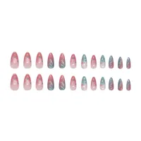 Blue Gradient Cat Eye 3D Wave Pressed Nail Ins Style Wearable Fake Nails 24 Pack Sweet Cool European Fashion main image 5