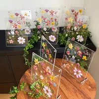 Creative Handmade DIY Dried Flower Acrylic 7-Inch Photo Frame Embossed Art Photo Frame Nordic Minimalist Style Display Supplies main image 1