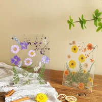 Creative Handmade DIY Dried Flower Acrylic 7-Inch Photo Frame Embossed Art Photo Frame Nordic Minimalist Style Display Supplies main image 4