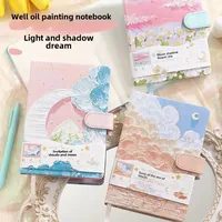Art Retro Thickened Magnetic Snap Notebook Handmade Diary Inner Page Gilding Quality Memory Enhanced Value main image 1