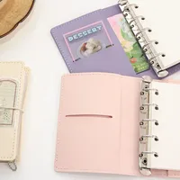 Portable Mini PU Leather Notebook M5 Ring Loose-Leaf Binder Pocket Size Travel Diary Book Handmade Brochure New Design Durable Cover main image 4