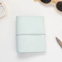 Portable Mini PU Leather Notebook M5 Ring Loose-Leaf Binder Pocket Size Travel Diary Book Handmade Brochure New Design Durable Cover sku image 6