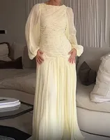 Women's Long Sleeve Bubble Pleated Dress Casual Comfortable Sleeveless Breathable Summer Dress Elegant Romantic Style Polyester Fabric Floor Length Dresses main image 1