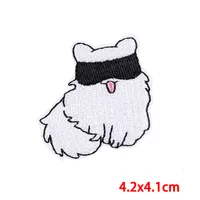 Cartoon Cat Embroidery Patch For Denim Jacket Cute Animal Theme Decorative Paster New Style Computer Embroidery Material sku image 3