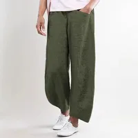 Fashion Solid Color Wide Leg Loose Casual Plus Size Women's Sweat Pants Mid-Waist Straight Cotton And Linen Blend main image 3