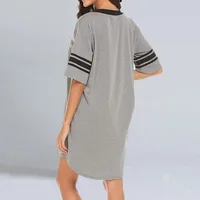 Fashion Colorblock Homewear V-neck Long Casual T-shirt Unisex Patchwork Street Style Polyester Short Sleeve T-shirt main image 4
