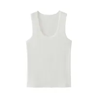 Women's U-Neck Sleeveless Vest Summer Outer Wear Inner Anti-Exposure Side Chest Cotton Bottom White Top sku image 3