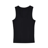 Women's U-Neck Sleeveless Vest Summer Outer Wear Inner Anti-Exposure Side Chest Cotton Bottom White Top sku image 14
