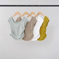 Women's Yoga Sportswear Short Sleeve Quick-Drying Breathable Running Training Fitness Suit Professional Pilates Top Nylon Fabric main image 3