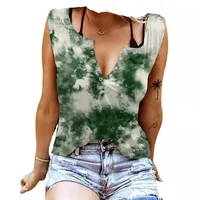 Fashion Summer Top Women's Vitality Floral Print V-neck Sleeveless Vest Comfortable Polyester Fabric Slim Style main image 5