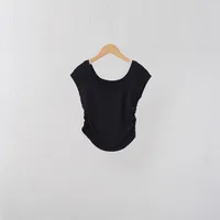 Women's Yoga Sportswear Short Sleeve Quick-Drying Breathable Running Training Fitness Suit Professional Pilates Top Nylon Fabric sku image 13