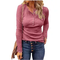 New  Round Neck Stitching Lace Sleeve Loose-Fitting Solid Color Long Sleeves T-shirt Female Fashion Commuter Style main image 5
