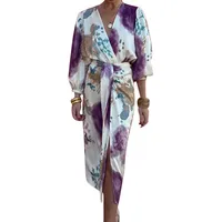 Elegant V-neck Long Sleeve Split Skirt Ladies Fashion Suit  New European Style Sweet Fresh Style Polyester Fabric main image 5