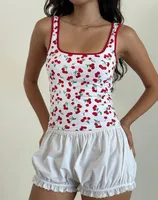 Spring And Summer New Y2g Fresh Cherry Sexy Women's Top Vest Polyester Fabric Slim Fit Tube Top Swimsuit Top sku image 1